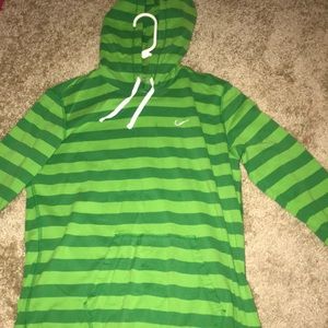 Nike green striped hoodie
